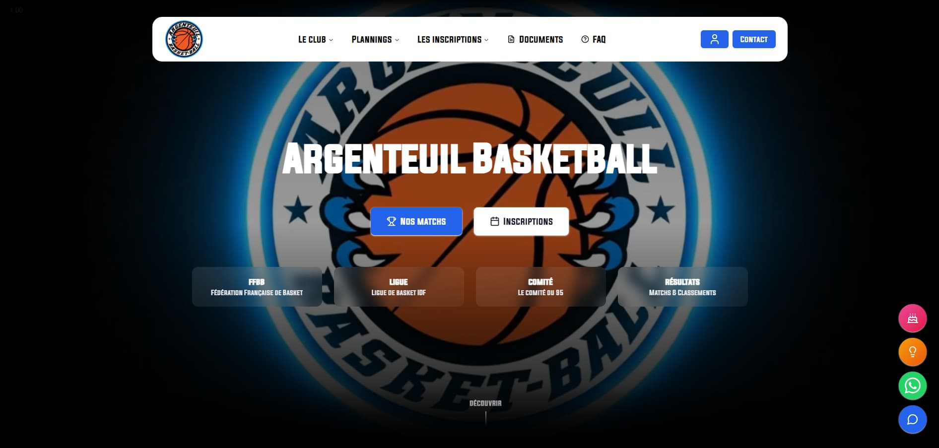 Aperçu du projet Argenteuil Basketball